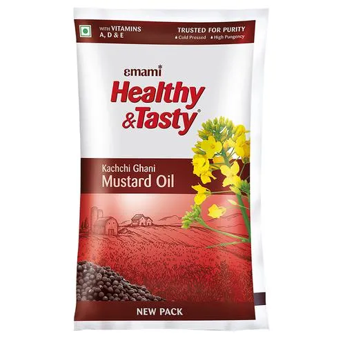 Emami Healthy & Tasty Kachi Ghani Mustard Oil Pouch